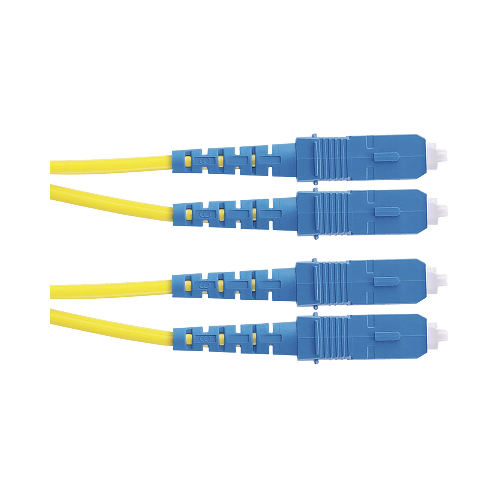 Jumper de Fibra Optica Monomodo 9/125 OS2, SC-SC Duplex, OFNR (Riser), Color Amarillo, 2 Metros (6.56 Pies)