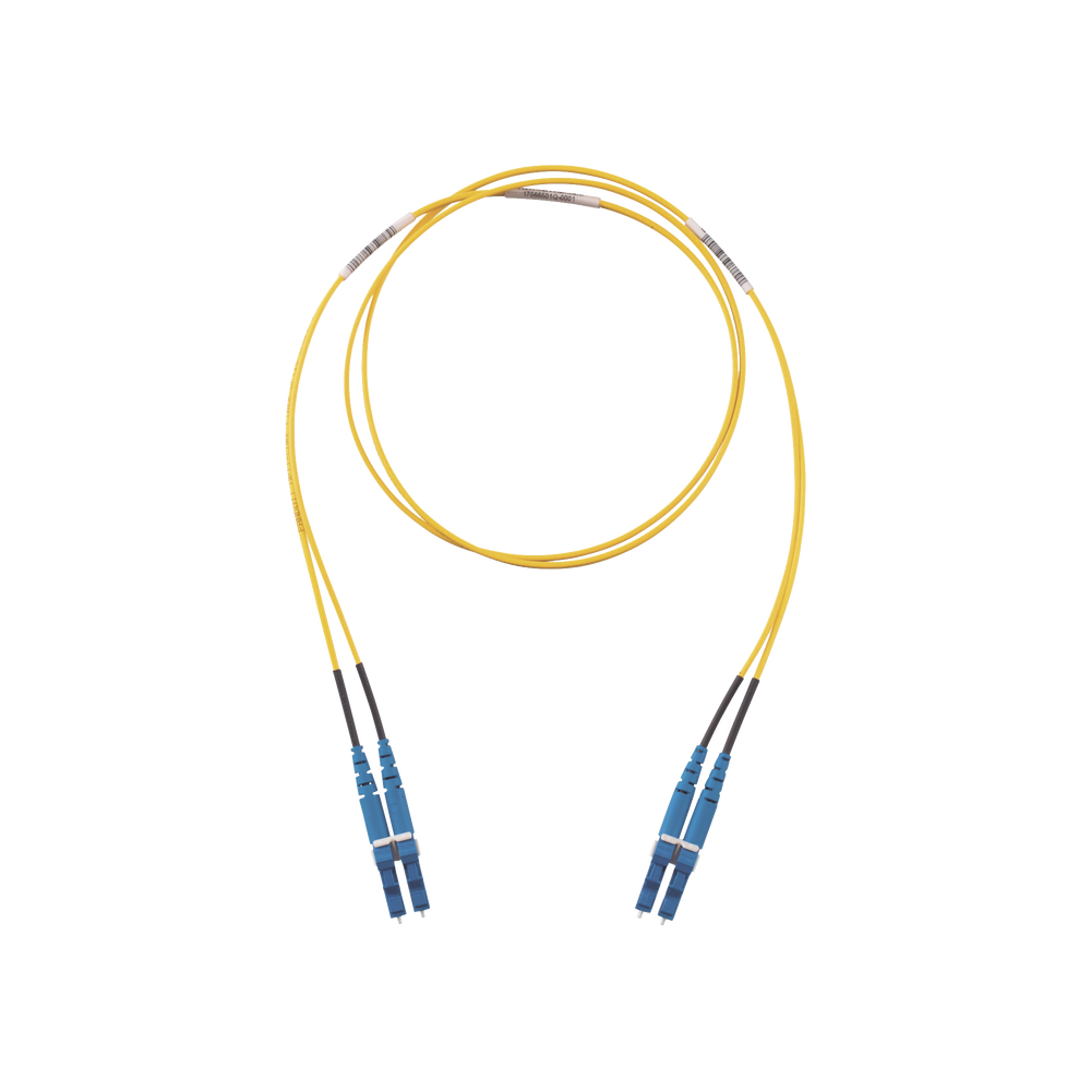 Jumper de Fibra Optica Monomodo 9/125 OS2, LC-LC Duplex, LSZH, Color Amarillo, 10 Metros (32.81 Pies)