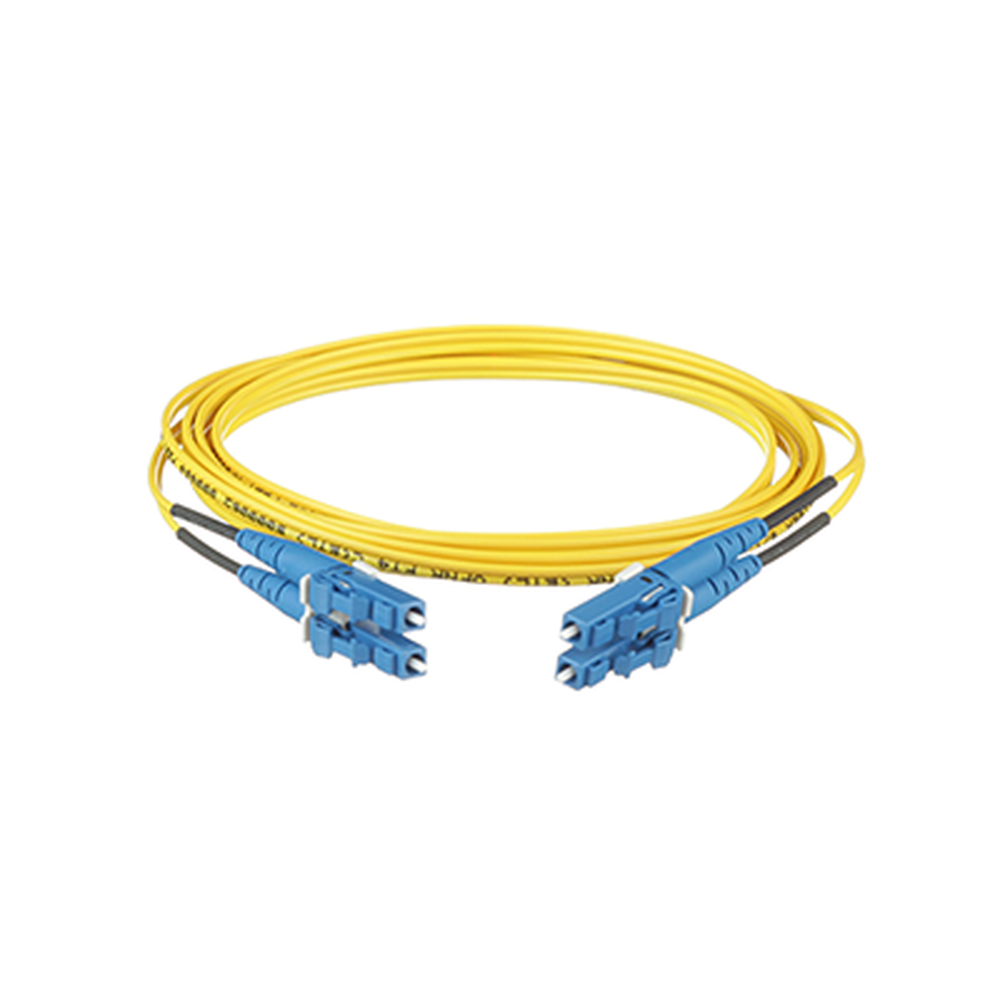 Jumper de Fibra Optica Monomodo 9/125 OS2, LC-LC Duplex, OFNR (Riser), Color Amarillo, 2 Metros (6.56 Pies)