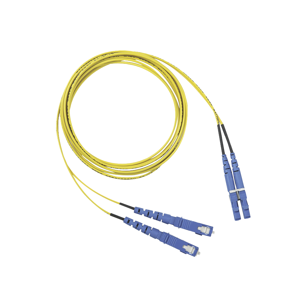 Jumper de Fibra Optica Monomodo 9/125 OS2, LC-SC Duplex, OFNR (Riser), Color Amarillo, 2 Metros (6.56 Pies)