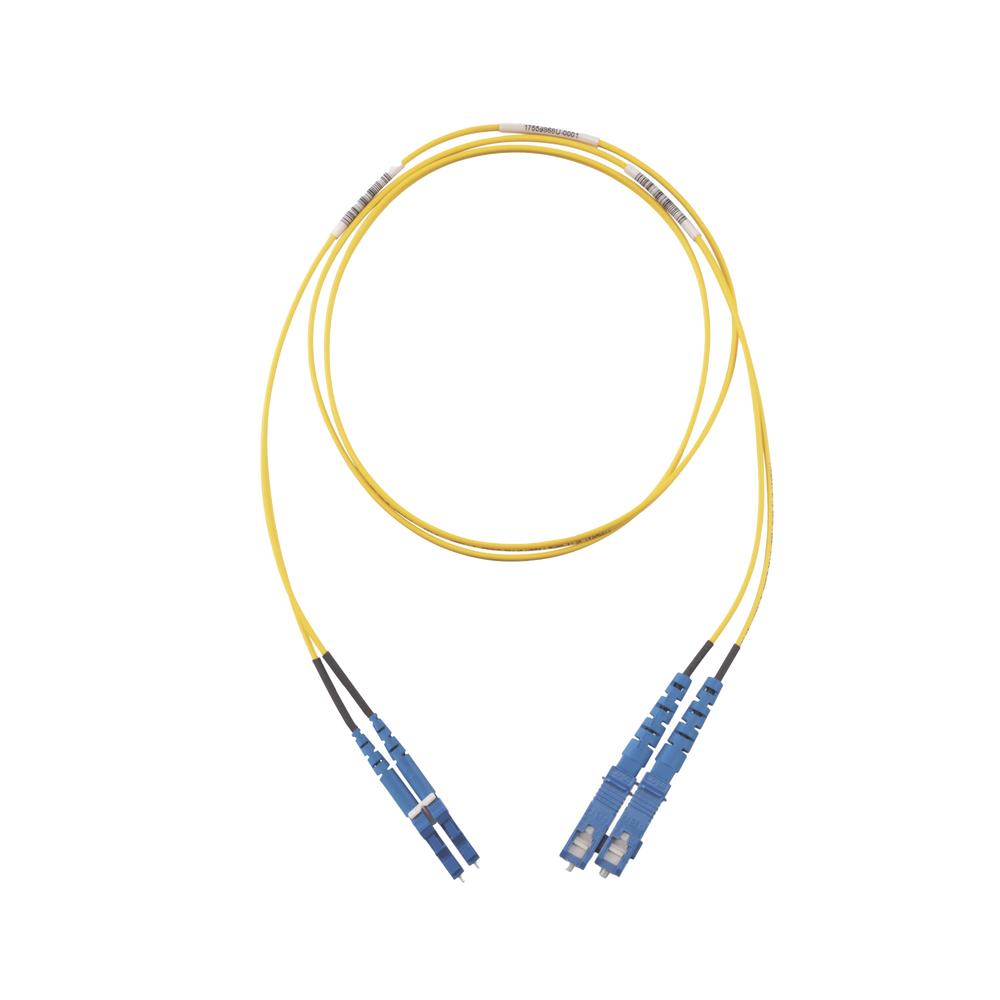 Jumper de Fibra Optica Monomodo 9/125 OS2, LC-SC Duplex, OFNR (Riser), Color Amarillo, 5 Metros (16.40 Pies)