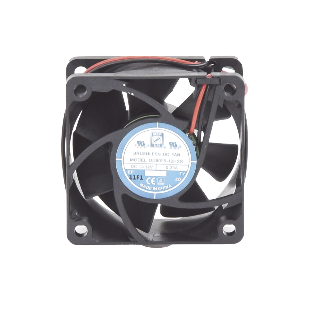 Ventilador Anticondensante Axial Cuadrado, 60x60x25 mm, 12 Vcc, 4390 RPM, 1.8 W, 0.15 A, Flujo de Aire de 25.0 CFM, Unión Sellada.