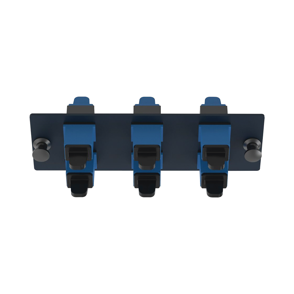 Placa Acopladora de Fibra ?ptica FAP, Con 6 Conectores SC Simplex (6 Fibras), Para Fibra Monomodo OS1/OS2, Color Azul