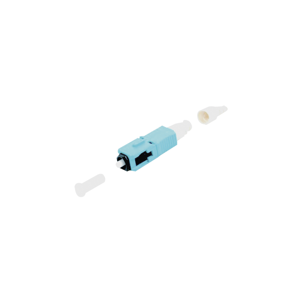 Conector de Fibra ?ptica Pre-Pulido LightBow SC Simplex, Multimodo 50/125 (OM3/OM4), Re-Terminable, Color Aqua