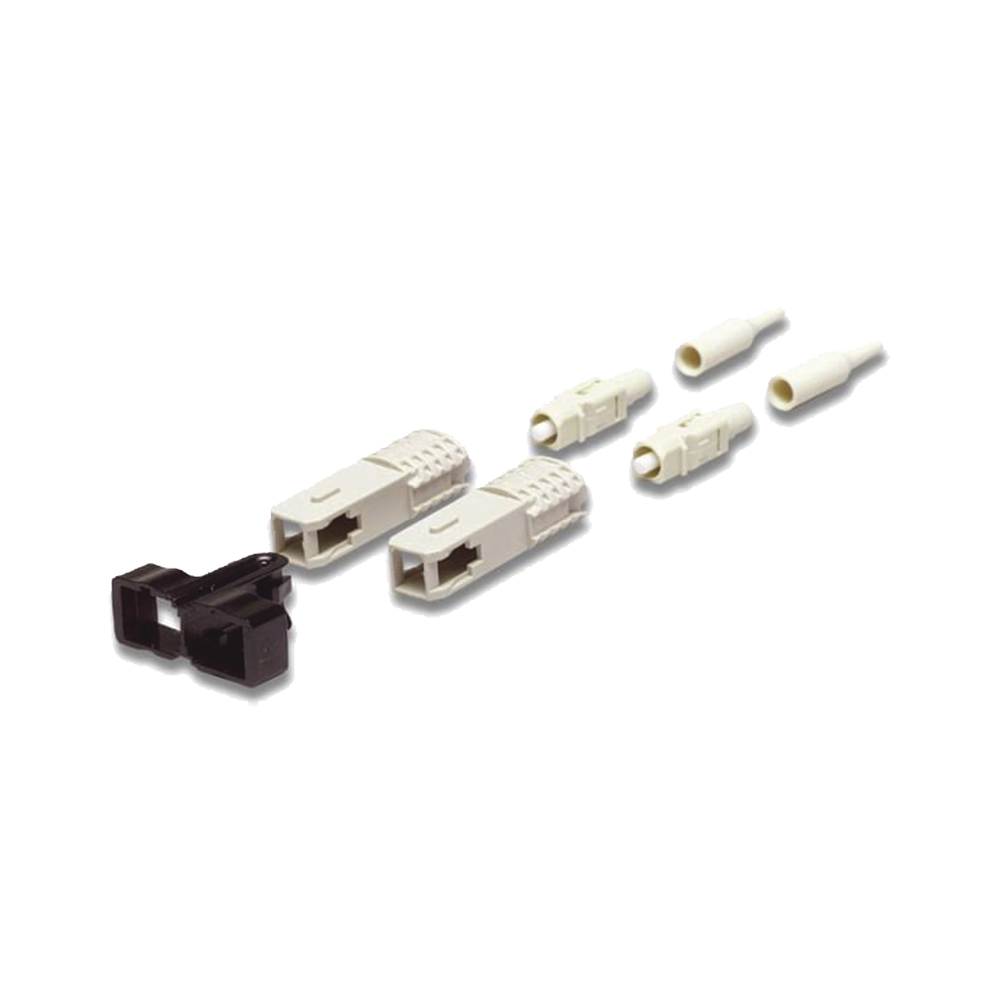 Conector de Fibra Óptica SC Duplex, Epoxico, Fibra Recubierta, Multimodo, Botas Color Negro y Beige (No pre-pulido)