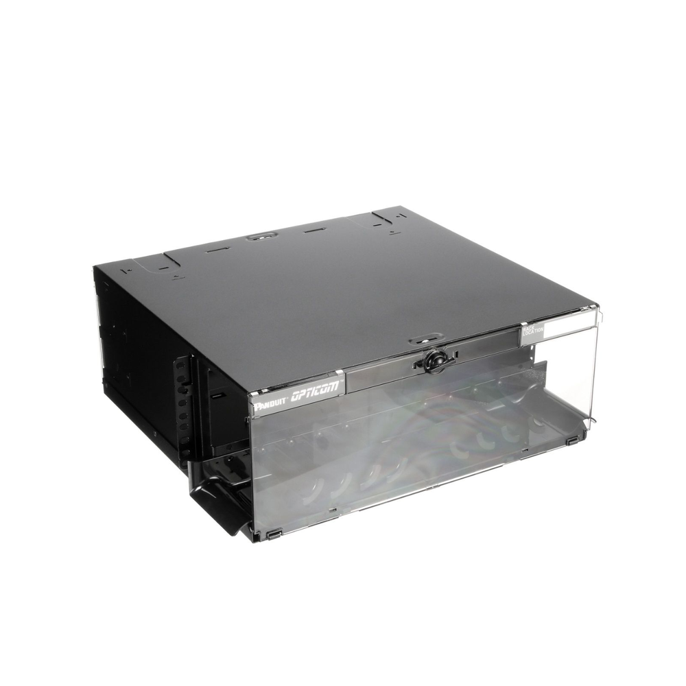 Panel de Distribuci?n de Fibra ?ptica, Acepta 12 Placas FAP o FMP, Bandeja Deslizable e Inclinable Hacia Abajo, Hasta 288 Fibras, Color Negro, 4UR - Image 2