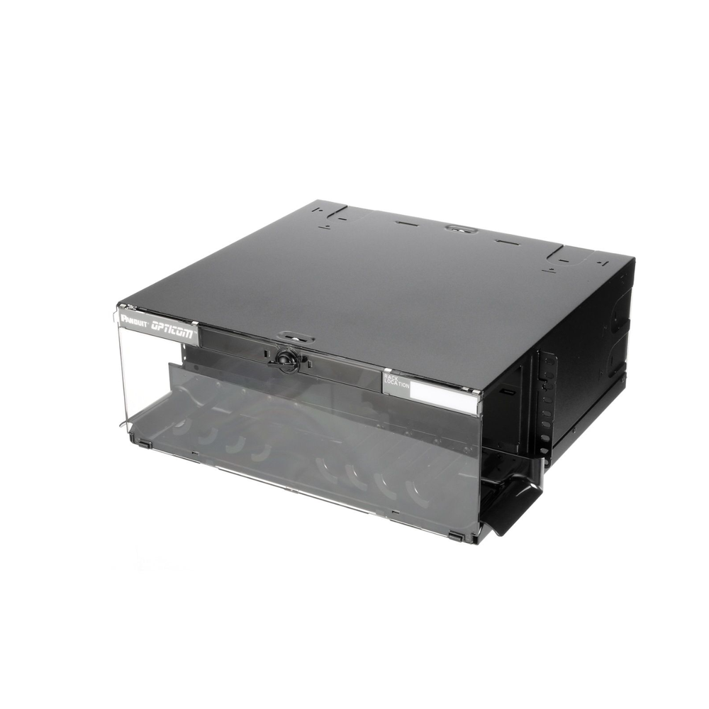 Panel de Distribuci?n de Fibra ?ptica, Acepta 12 Placas FAP o FMP, Bandeja Deslizable e Inclinable Hacia Abajo, Hasta 288 Fibras, Color Negro, 4UR - Image 3