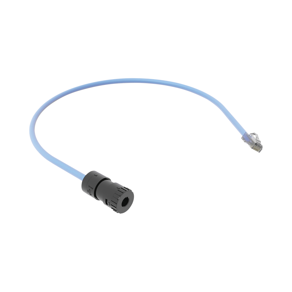 Cable de Conexi?n en Campo Jack a Plug RJ45, Categor?a 6A, CMP (Plenum), 0.5 Metros (1.64 Pies), Color Azul