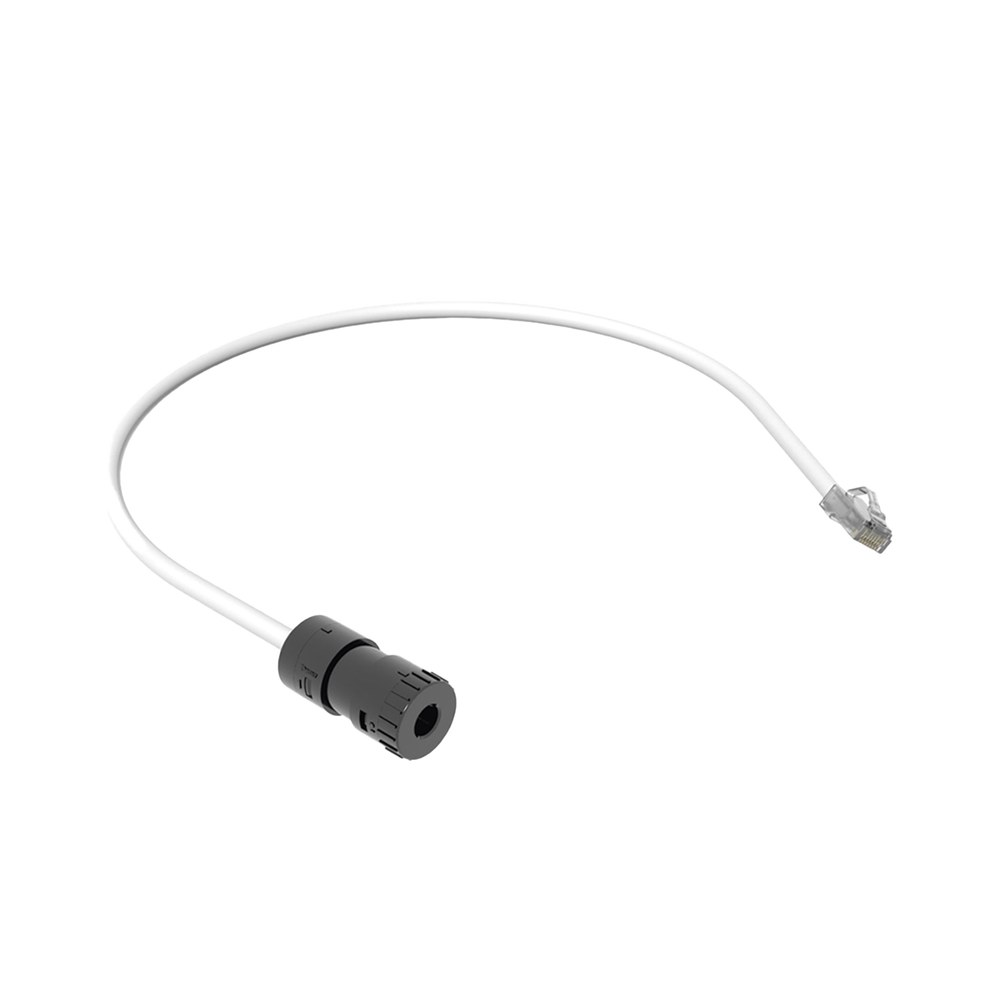Cable de Conexi?n en Campo Jack a Plug RJ45, Categor?a 6A, CMP (Plenum), 0.5 Metros (1.64 Pies), Color Blanco