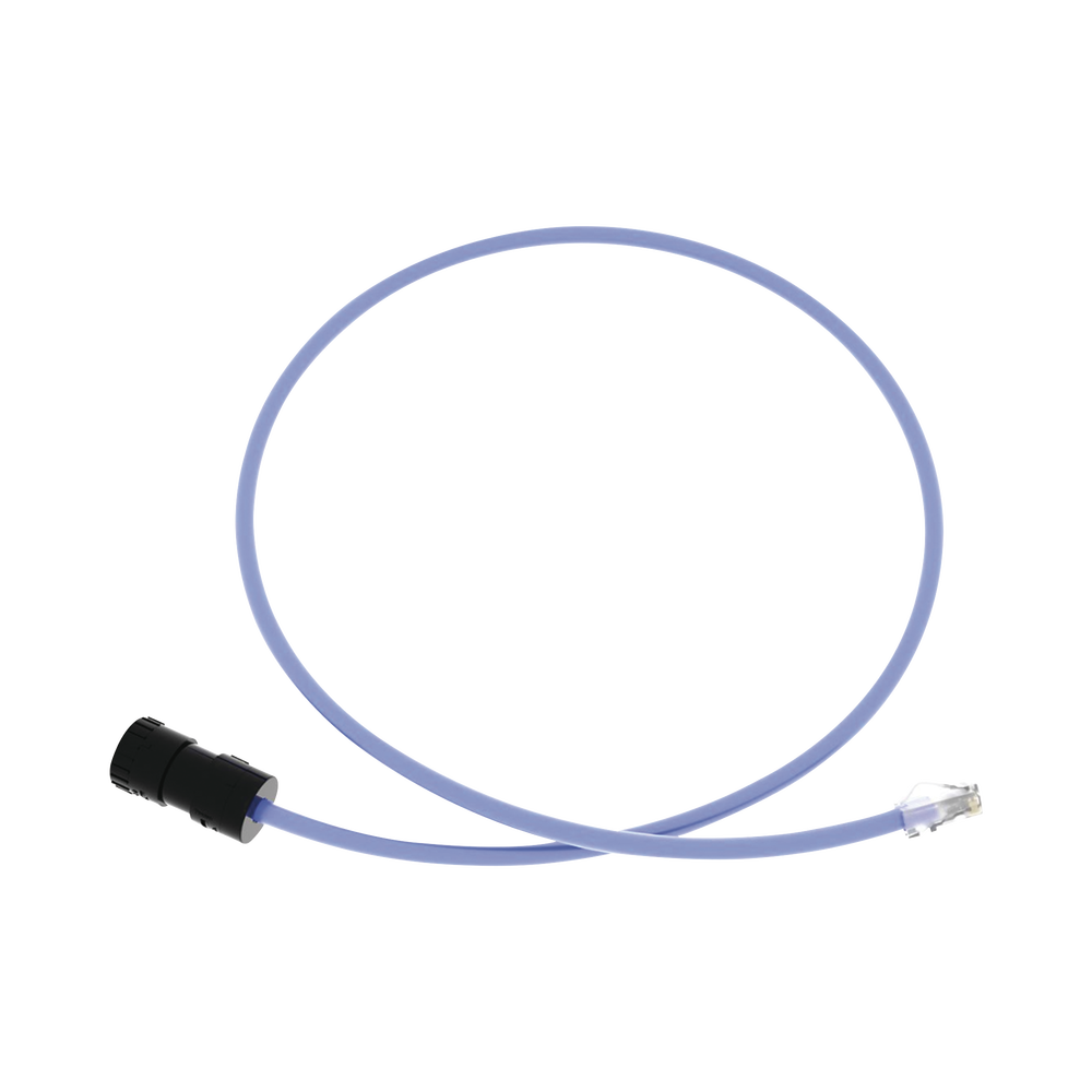 Cable de Conexi?n en Campo Jack a Plug RJ45, Categor?a 6A, CMP (Plenum), 1 Metro (3.28 Pies), Color Azul