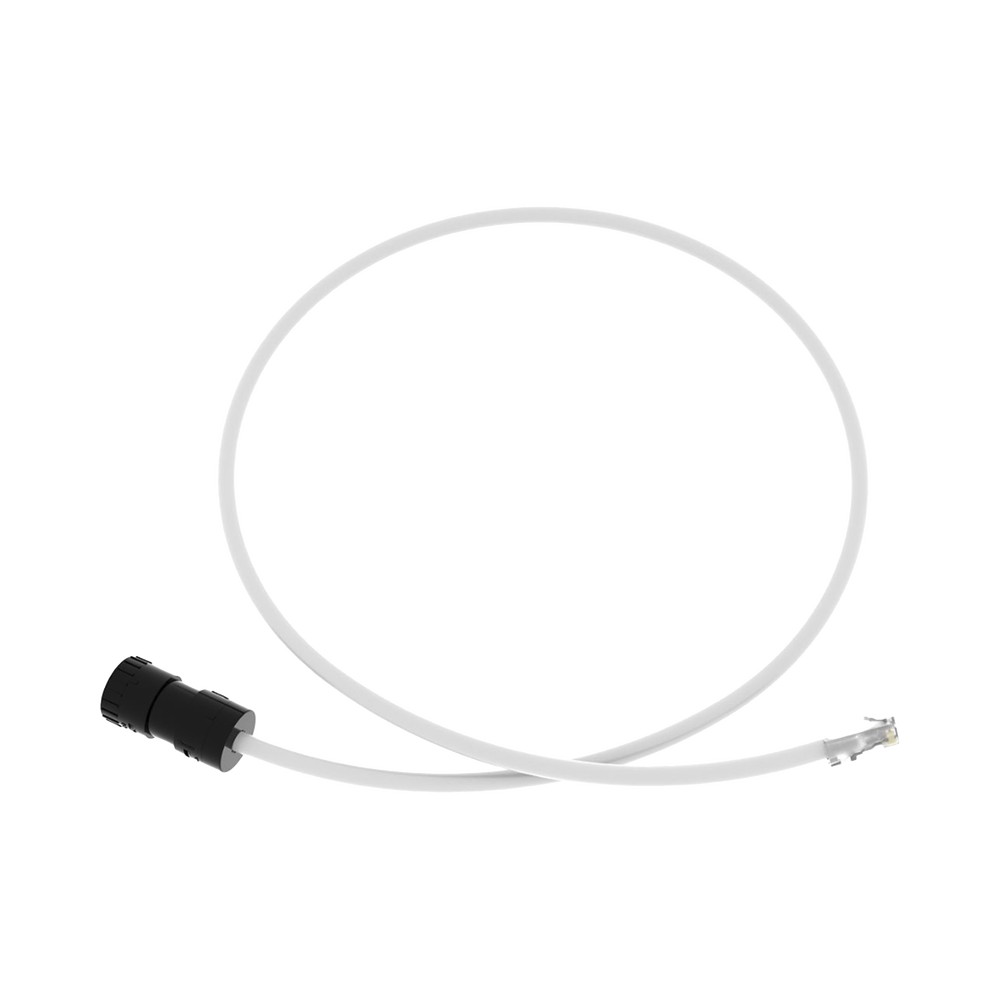 Cable de Conexi?n en Campo Jack a Plug RJ45, Categor?a 6A, CMP (Plenum), 1 Metro (3.28 Pies), Color Blanco