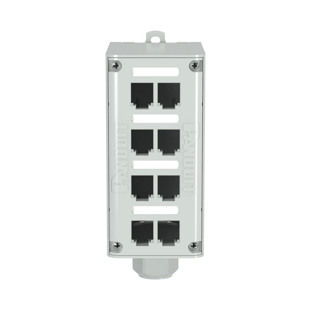 Panel de Parcheo Modular para Fibra Óptica, de Instalación en Riel DIN Estándar de 35mm, 8 Puertos Mini-Com, Color Gris - Image 2