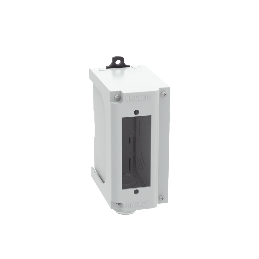 Panel de Parcheo Modular para Fibra ?ptica, de Instalaci?n en Riel DIN Est?ndar de 35 mm (1.38 pulgadas), Acepta Una Placa Acopladora FAP, Color Gris