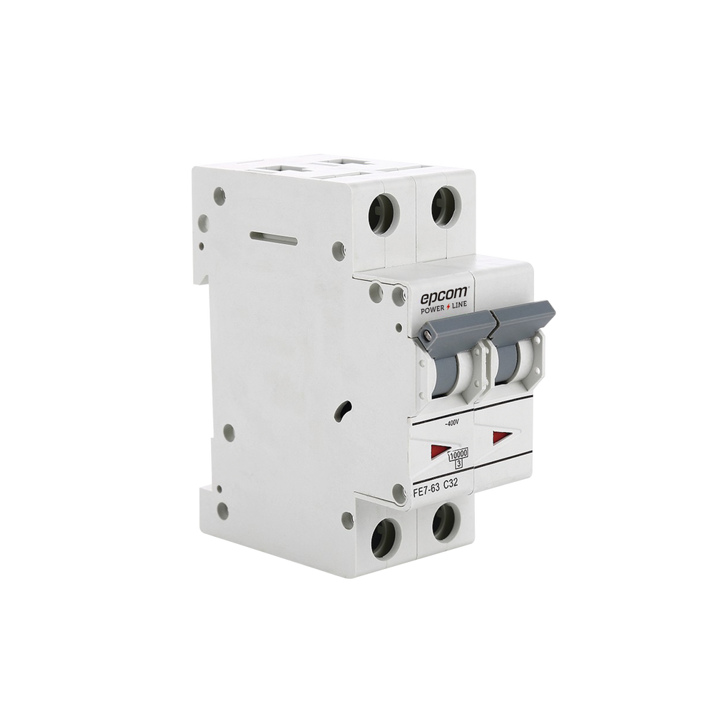 Protección Térmica/ Interruptor 2P, 32A,  Corriente Alterna  400 V CA para Aplicación Fotovoltaica Montaje Riel DIN