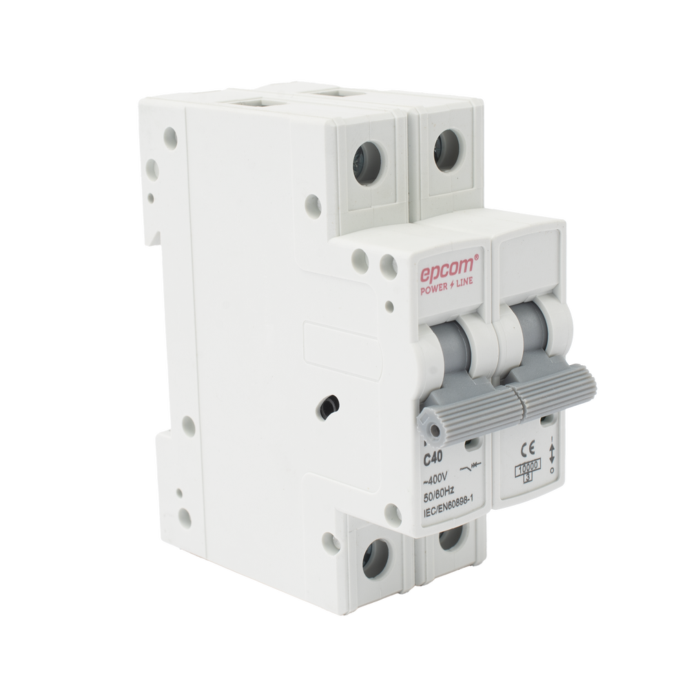 Protección Térmica 2P, 40A,  Corriente Alterna  400 Vca para Aplicación Fotovoltaica Montaje Riel DIN