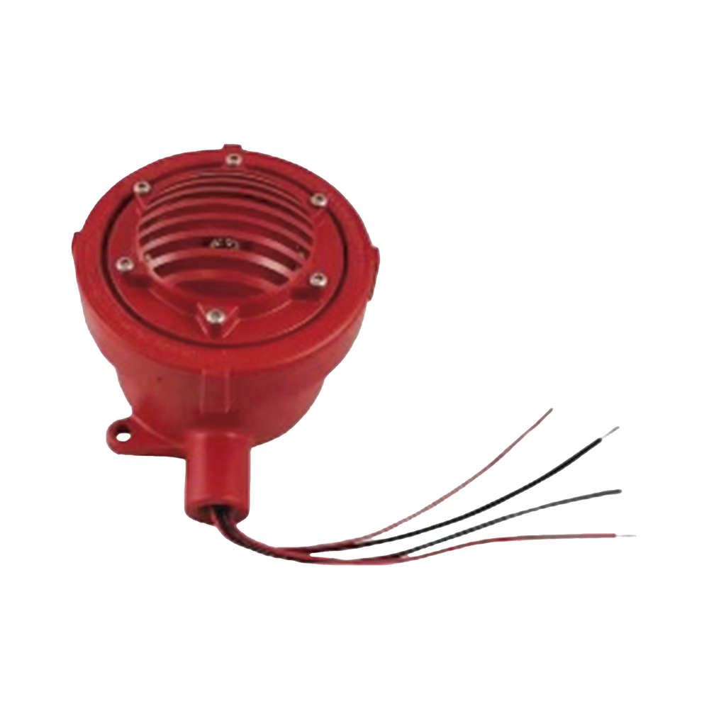 Bocina Vibratone a prueba de explosiones para exterior y ubicaciones peligrosas, 24 Vcd, roja