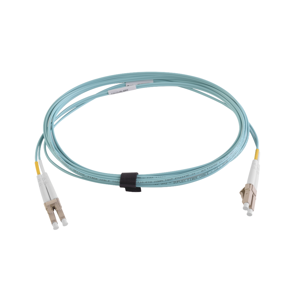 Jumper de Fibra ?ptica Multimodo 50/125 XGLO OM4, LC-LC Duplex, OFNR, Color Aqua, 7 Metros (22.97 Pies)