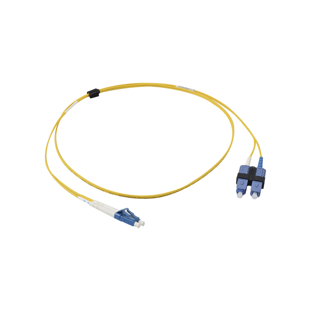 Jumper de Fibra ?ptica Monomodo (OS2), XGLO, Riser, LC/UPC-SC/UPC Duplex, OFNR, Color Amarillo, 1 Metro (3.28 Pies)