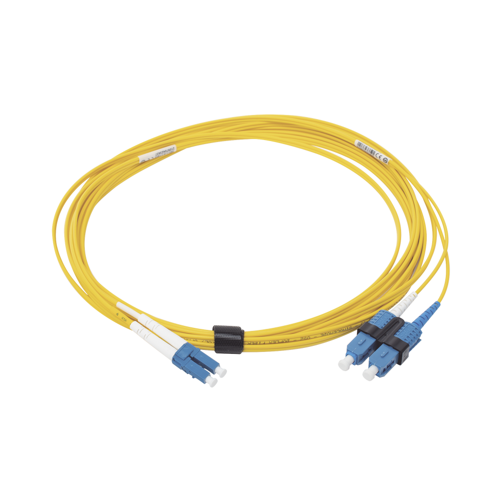 Jumper de Fibra ?ptica Monomodo (OS2), XGLO, LC/UPC-SC/UPC Duplex, OFNR, Color Amarillo, 5 Metros (16.40 Pies) - Image 2