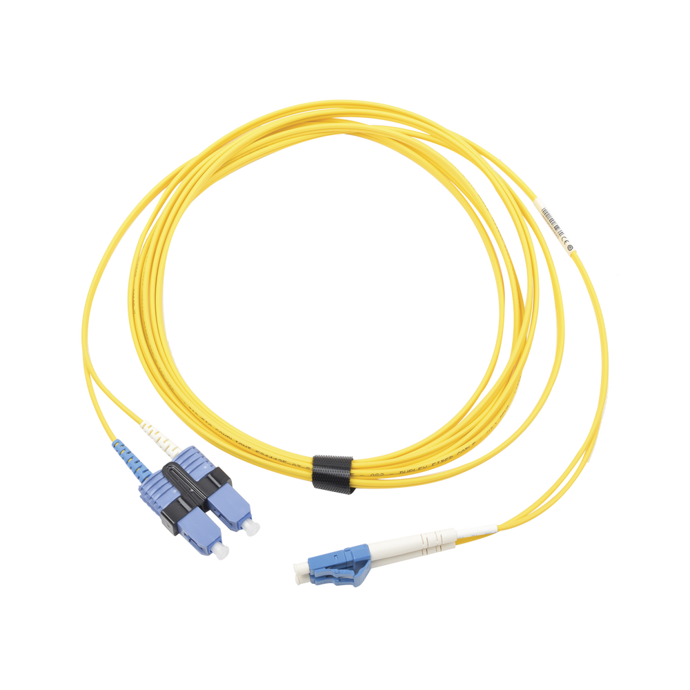 Jumper de Fibra ?ptica Monomodo (OS2), XGLO, LC/UPC-SC/UPC Duplex, OFNR, Color Amarillo, 10 Metros (32.81 Pies)