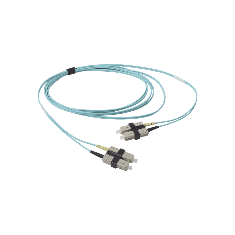 Jumper de Fibra ?ptica Multimodo 50/125 OM3 XGLO, SC-SC Duplex, OFNR, Color Aqua, 3 Metros (9.84 Pies)