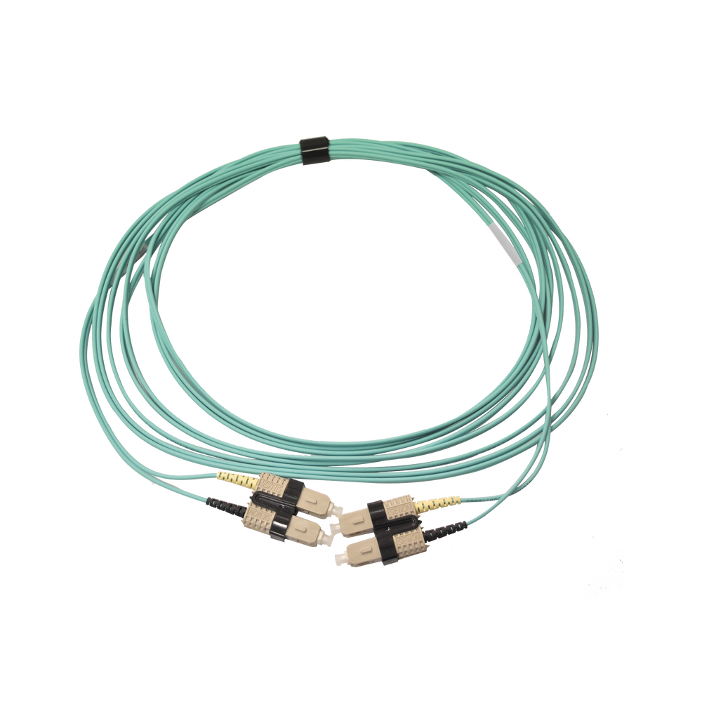 Jumper de Fibra ?ptica Multimodo 50/125 OM3 XGLO, SC-SC Duplex, OFNR, Color Aqua, 5 Metros (16.40 Pies)