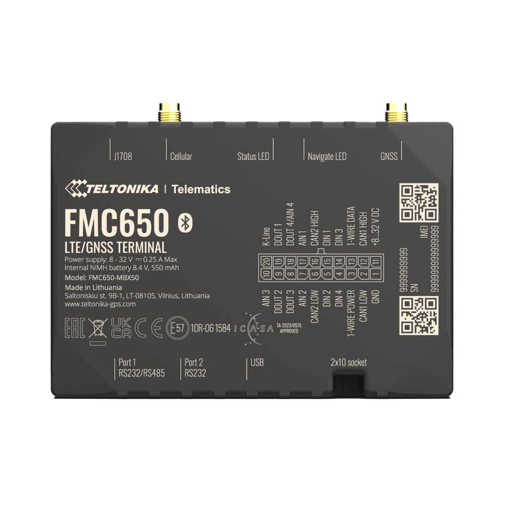 Profesional Rastreador Vehicular (GPS) 4G LTE Cat 1 Con Lectura Can / Bluetooth y Múltiples Entradas y Salidas Digitales