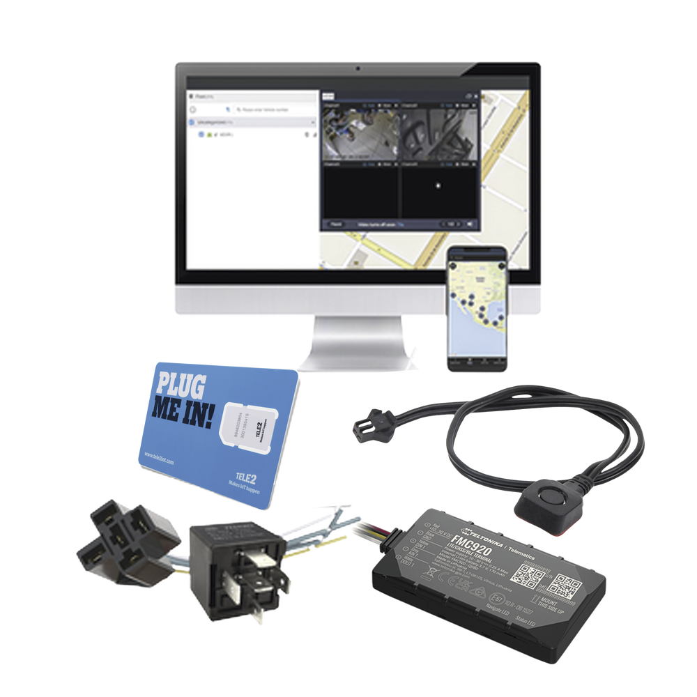 KIT de Localizador 4G LTE, SIM SIM30M2M, VOUCHER POR 1 Mes, Plataforma Por 1 Mes, Relevador y Botón de Pánico.
