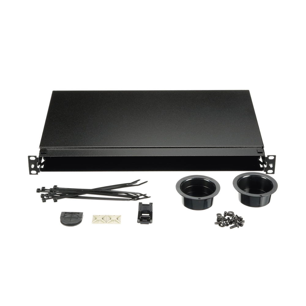 Panel de Distribuci?n de Fibra ?ptica, Acepta 4 Casetes QuickNet o Placas FAP/FMP con Panel CFAPPBL1 (No Incluido), Bandeja Fija, Hasta 96 Fibras, Color Negro, 1UR - Image 4