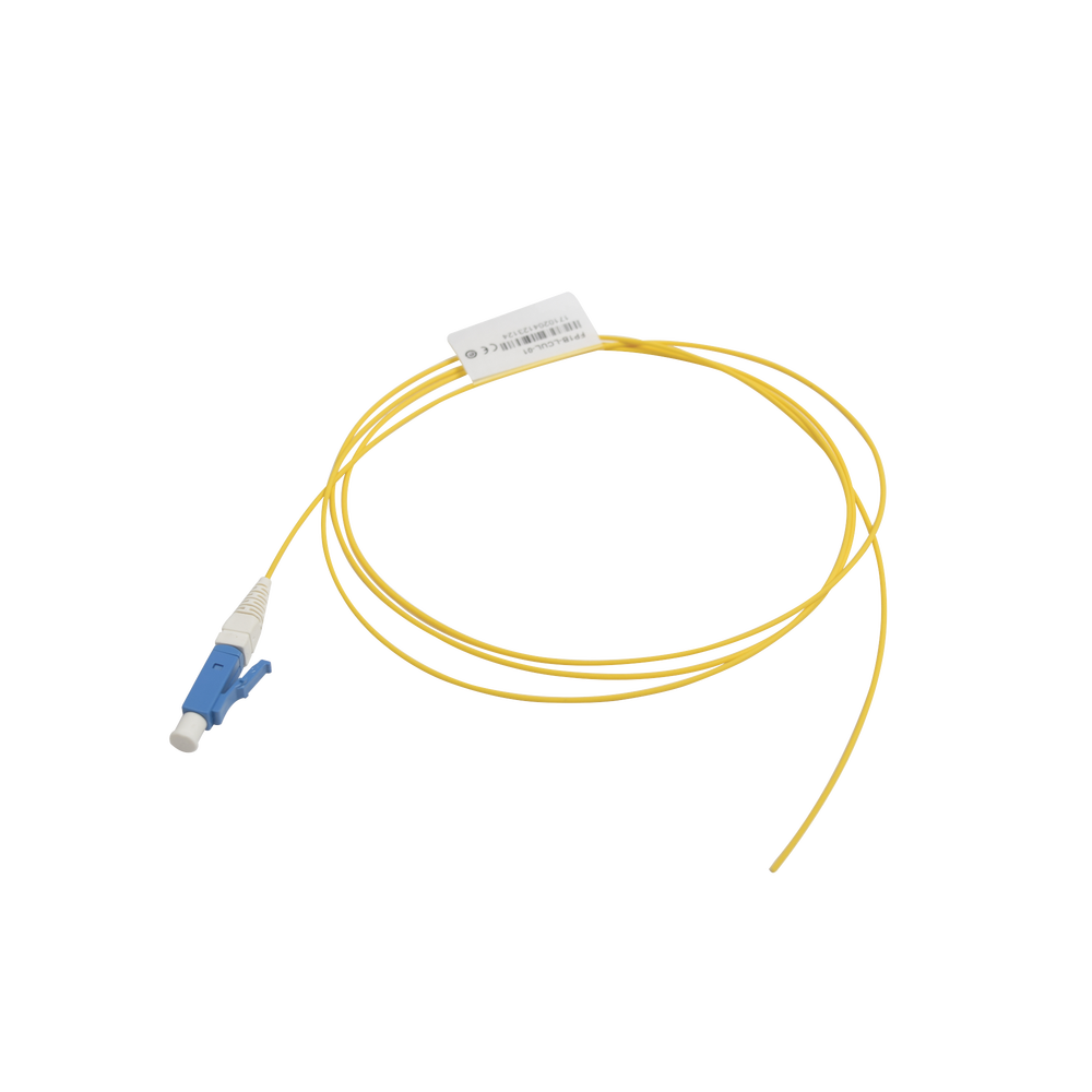 Pigtail de Fibra ?ptica LC/UPC Simplex, Monomodo OS1/OS2 XGLO, OFNR, Color Amarillo, 1 Metro (3.28 Pies)