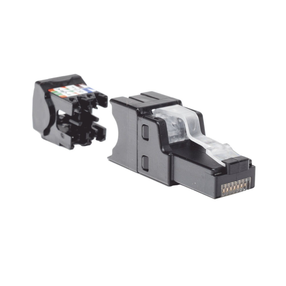Plug RJ45 UTP, Instalaci?n Recta, Terminaci?n en Campo Certificable, Compatible con Cat5e, Cat6 y Cat6A, Color Negro - Image 3