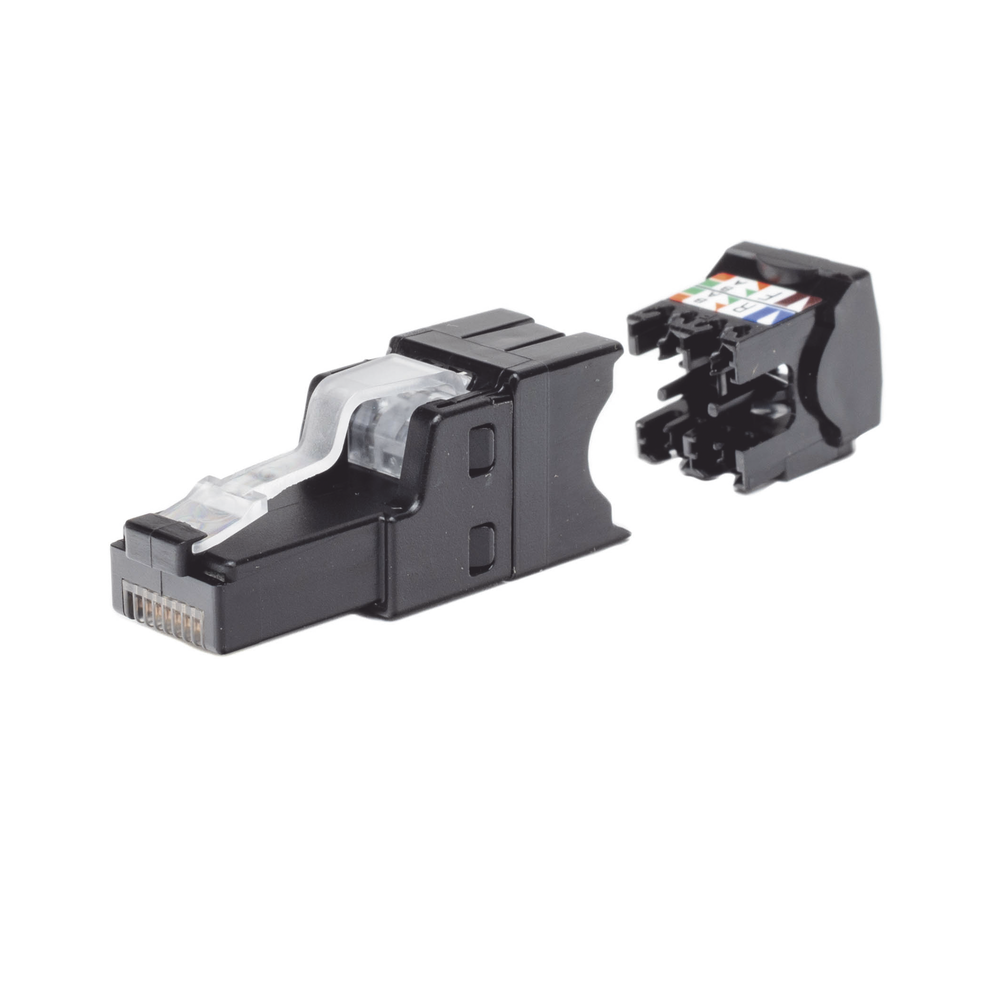 Plug RJ45 UTP, Instalaci?n Recta, Terminaci?n en Campo Certificable, Compatible con Cat5e, Cat6 y Cat6A, Color Negro - Image 2