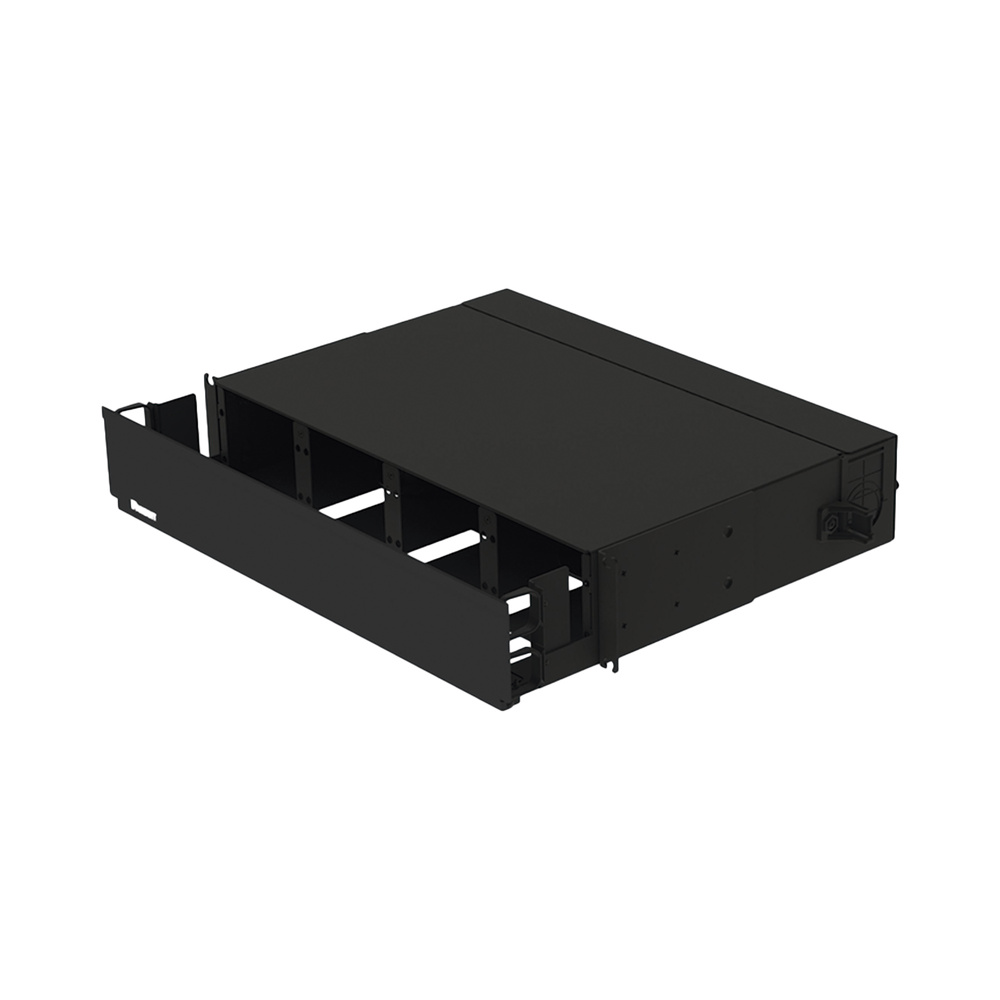 Panel de Distribuci?n de Fibra ?ptica, Acepta 8 Placas FAP o FMP, Bandeja Deslizable, Hasta 192 Fibras, Color Negro, 2 UR - Image 2