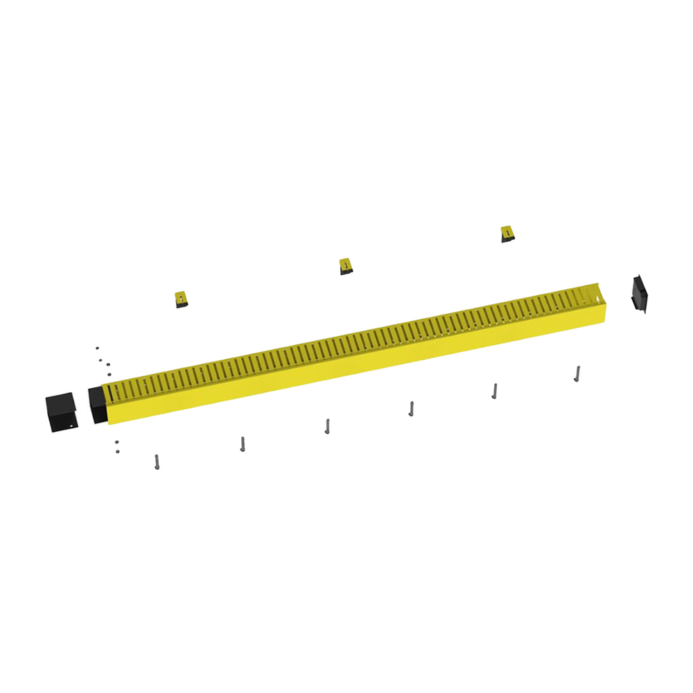 Kit de Administrador de Cables Vertical FiberRunner 4X4, Incluye Soportes de Montaje y Accesorios, Color Amarillo