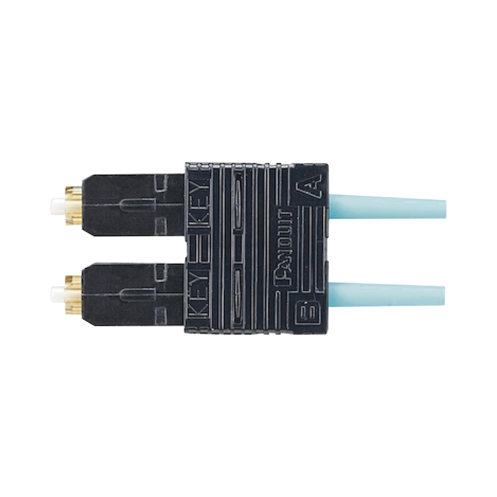 Conector de Fibra ?ptica SC Duplex OptiCam, Multimodo 50/125 OM3/OM4, Pre-pulido, Color Aqua
