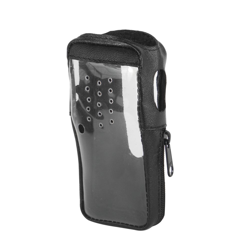 Funda de Piel Reforzada V1 con Cubierta de Plástico para Radios TK-2000K, TK-3000K