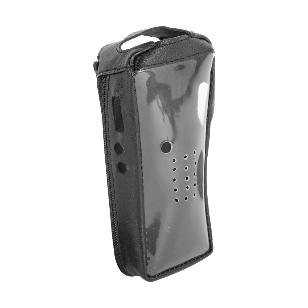 Funda Reforzada de piel con frente transparente para radios TK-2212, TK-2212L, TK-3212 y TK-3212L.