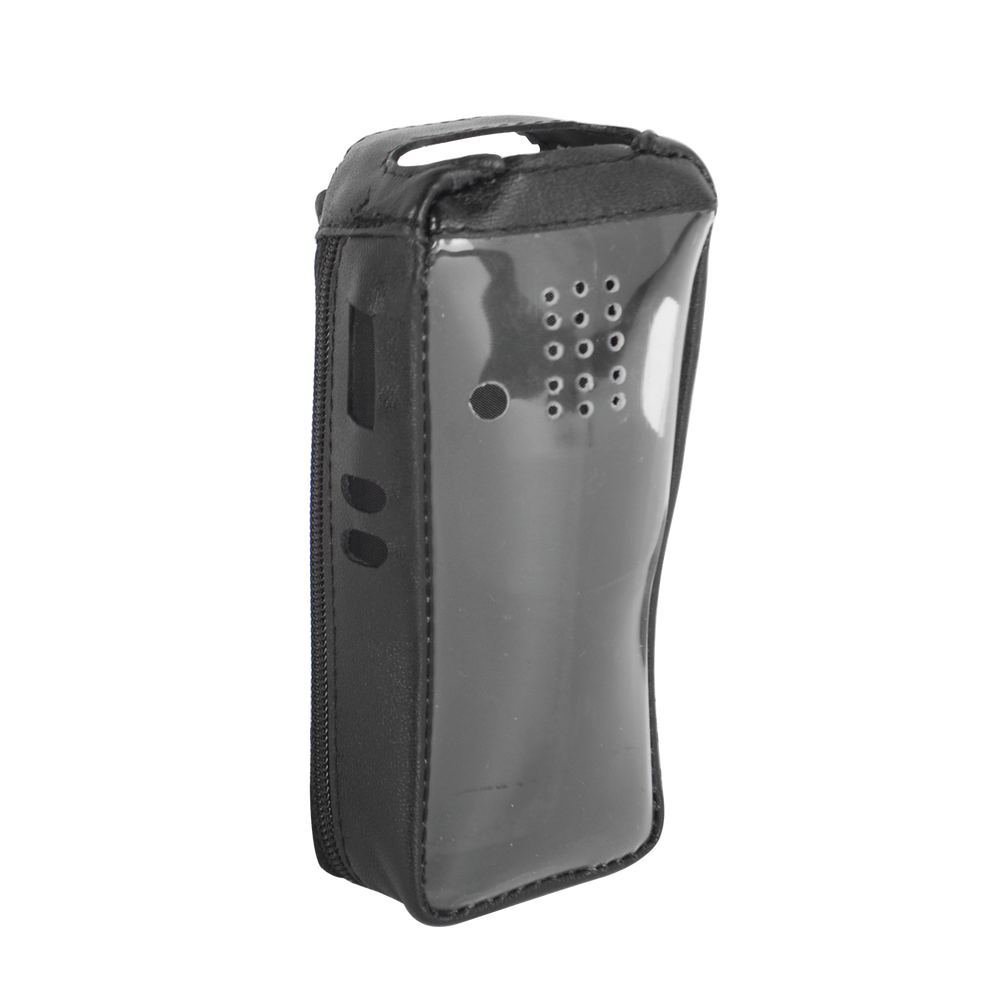 Funda Reforzada de Piel con Frente Transparente para Radios TK-2312/ TK3312K.