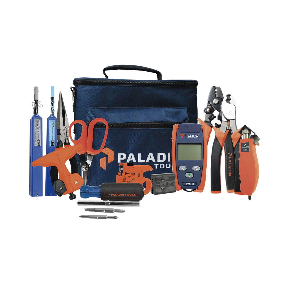 Kit de Herramientas Pro Plus para Instalaci?n de Fibra ?ptica con Accesorios de Limpieza de Puertos/Conectores, Desforradoras de Fibra ?ptica y Medidor de Potencia