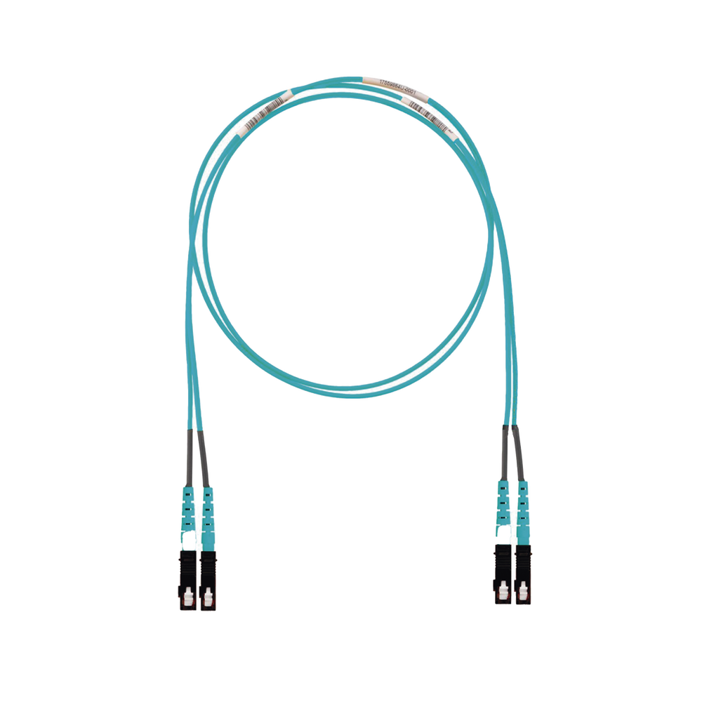 Jumper de Fibra Optica Multimodo 50/125 OM3, SC-SC Duplex, LSZH (Cero Hal?genos), Color Aqua, 8 Metros (26.25 Pies)