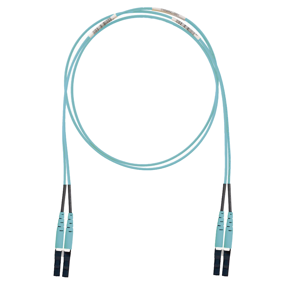 Jumper de Fibra Optica Multimodo 50/125 OM3, LC-LC Duplex, LSZH (Cero Hal?genos), Color Aqua, 2 Metros (6.56 Pies) - Image 2