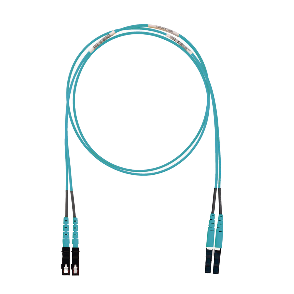 Jumper de Fibra Optica Multimodo 50/125 OM3, LC-SC Duplex, LSZH (Cero Hal?genos), Color Aqua, 2 Metros (6.56 Pies)