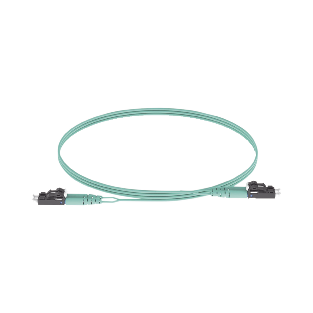 Jumper de Fibra Optica Multimodo 50/125 OM3, LC-LC Duplex, OFNR (Riser), Color Aqua, 5 Metros (16.40 Pies) - Image 2