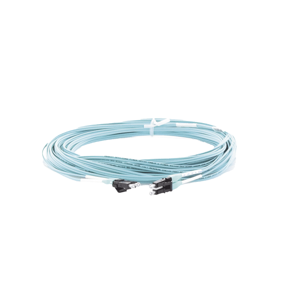 Jumper de Fibra Optica Multimodo 50/125 OM3, LC-LC Duplex, OFNR (Riser), Color Aqua, 15 Metros (49.21 Pies) - Image 4