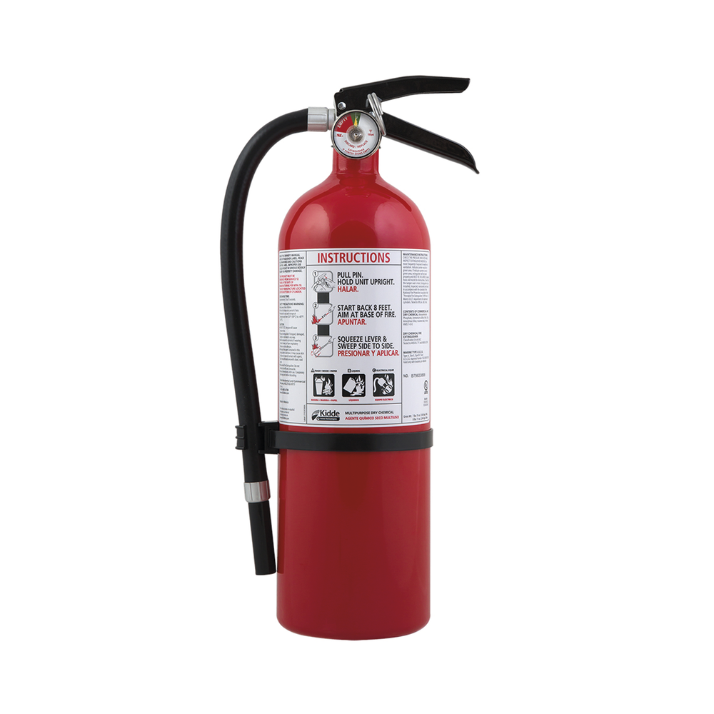 Extintor Desechable de Polvo Químico Seco | Fuegos Clase A, B y C | Talleres y Garaje | Paquete con 4 Cilindro Blanco 5.5 lb Pieza