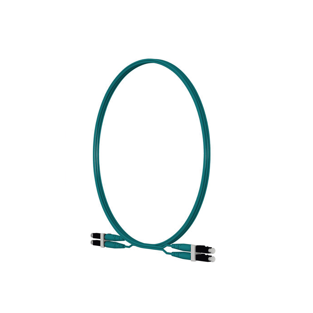 Jumper de Fibra Optica Multimodo 50/125 OM4, LC-LC Duplex, LSZH, Color Aqua, 2 Metros (6.56 Pies) - Image 2