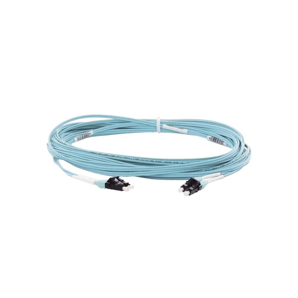 Jumper de Fibra Optica Multimodo 50/125 OM4, LC-LC Duplex, OFNR (Riser), Color Aqua, 10 Metros (32.81 Pies) - Image 2