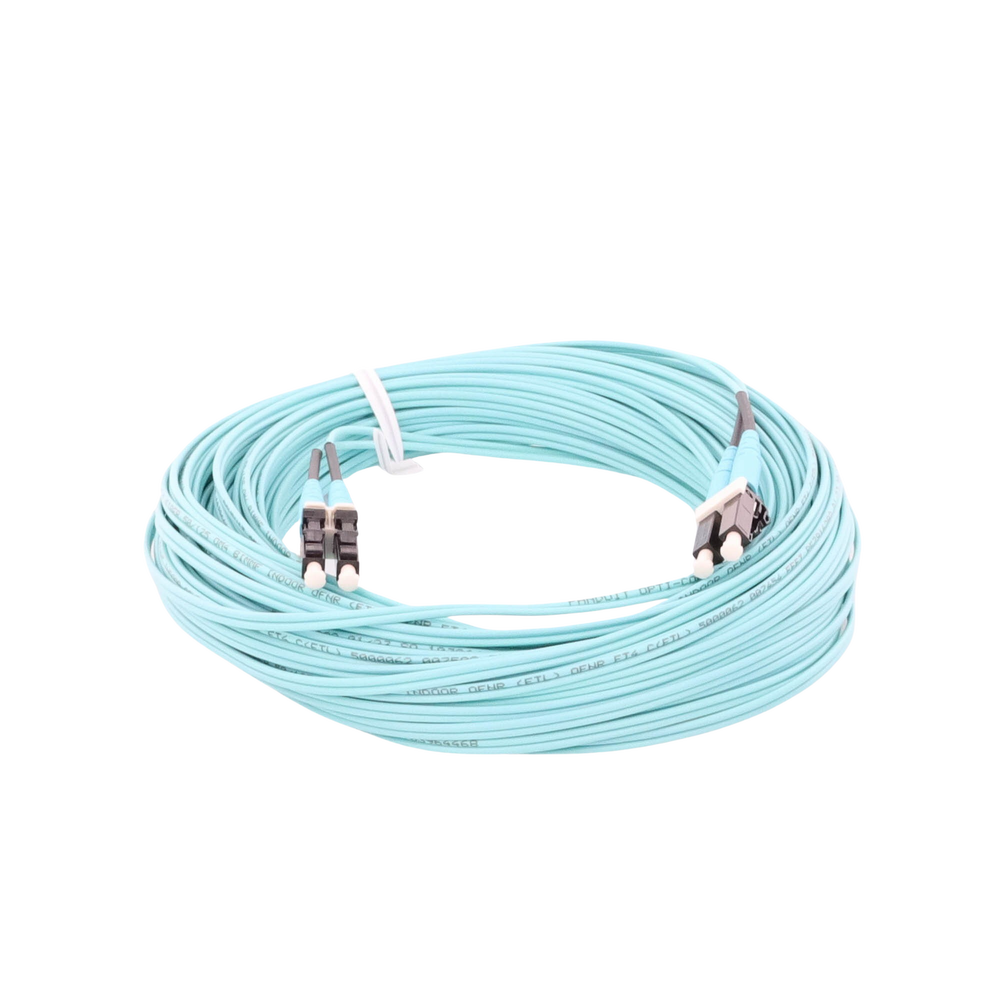 Jumper de Fibra Optica Multimodo 50/125 OM4, LC-LC Duplex, OFNR (Riser), Color Aqua, 20 Metros (65.62 Pies) - Image 4