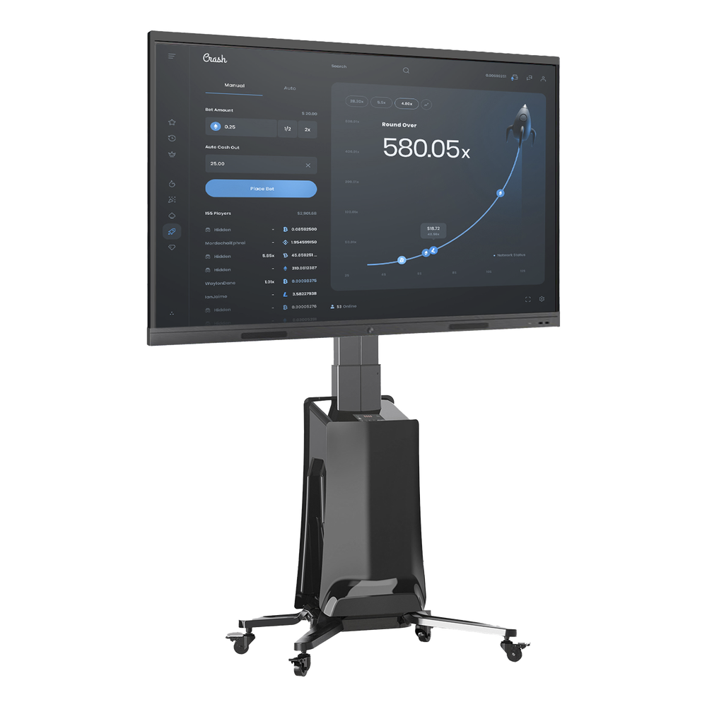 MONTAJE DE PISO MOVIL PARA PANTALLAS 55-80IN AJUSTABLE MOTORIZADO