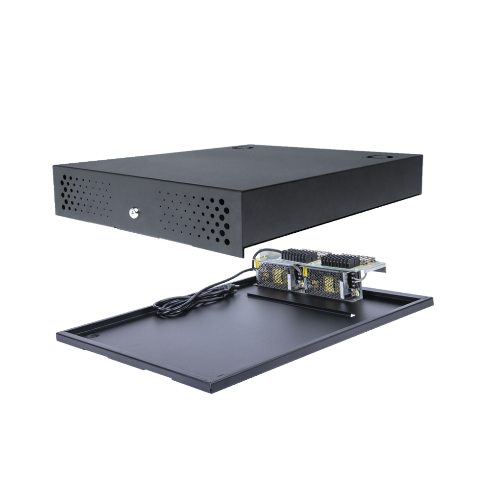 Fuente de Poder/ 16 Salidas/ 12-13.2 Vdc@10A. ¡CON ESPACIO PARA RESGUARDAR SU DVR/NVR!